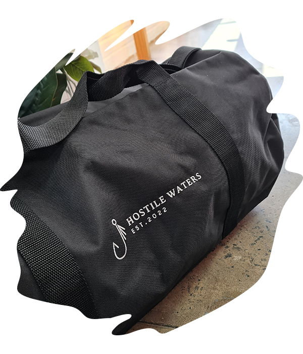 Black duffle bag with 
