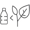a water bottle and a plant