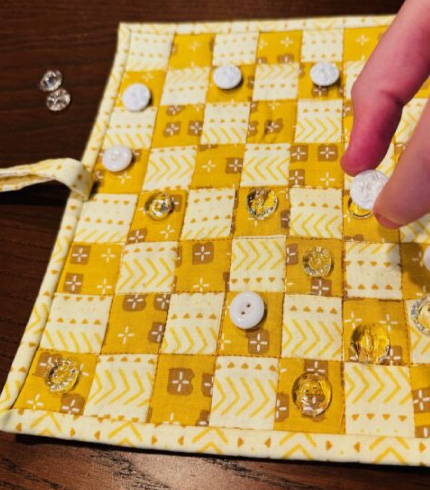 Quilted Travel Checkers Set