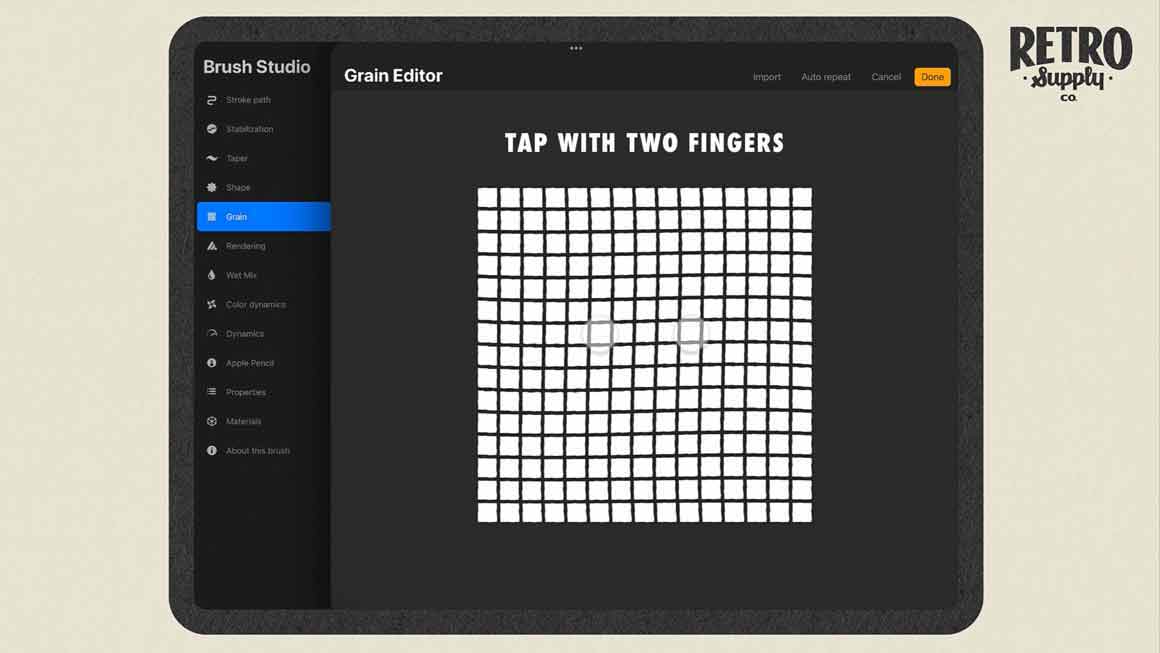 How to invert pattern textures in Procreate by RetroSupply Co.