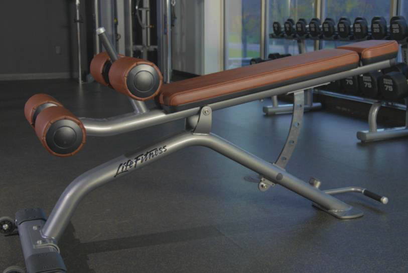 Decline bench shown inclined