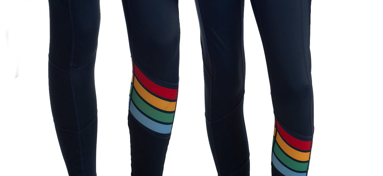 Custom lycra tights with sublimated feature panel for Hunter Valley Grammar School
