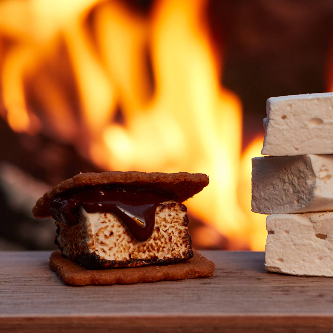 S'Mores by a fire