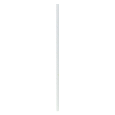 A solid white paper straw