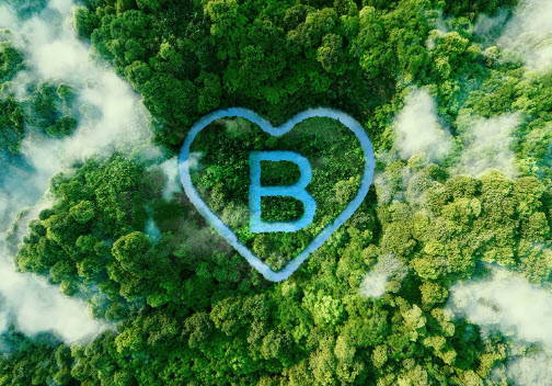 forest and river forming a berlin heart icon