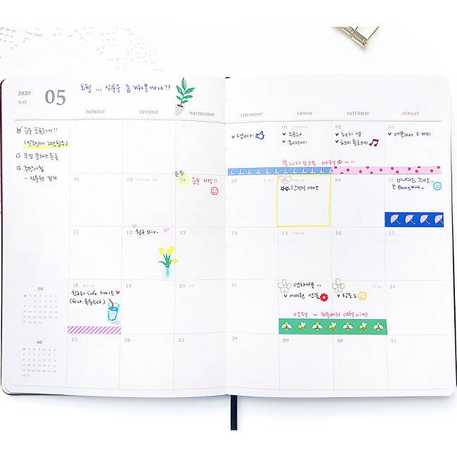 Monthly plan - O-CHECK 2020 Mon journal A5 dated weekly agenda planner