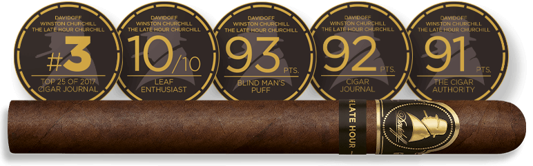 Die Davidoff Winston Churchill «The Late Hour Series» Churchill-Zigarre inklusive ihrer sehr guten Bewertungen.
