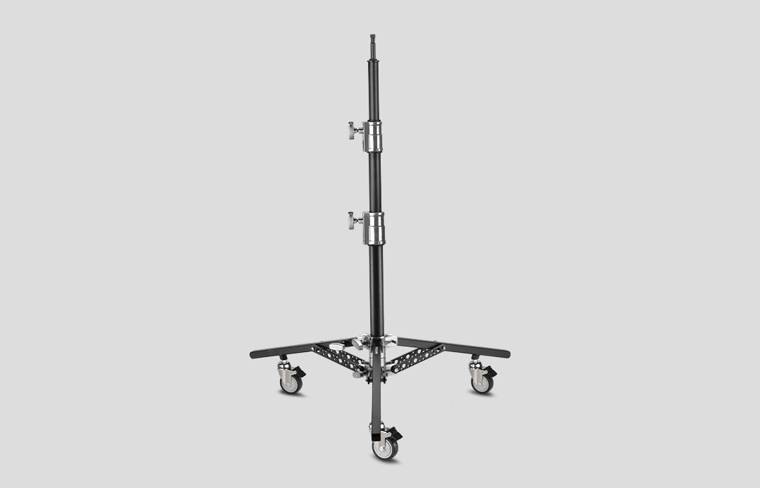 Proaim 6.16ft Double Riser Rolling Monitor Stand with 5/8” Mount | Payload: 33kg/72lb