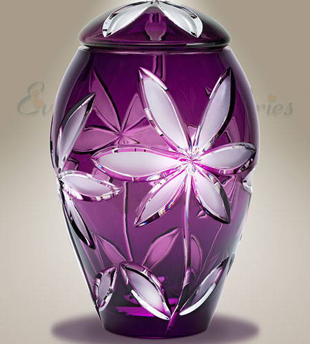 Purple Flowers Individual Cremation Urn