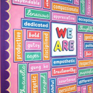 Bright and Colorful We Stick Together decorated Bulletin Board Set