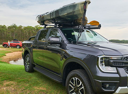 Streamline Roof Rack with Kayak on a Ute