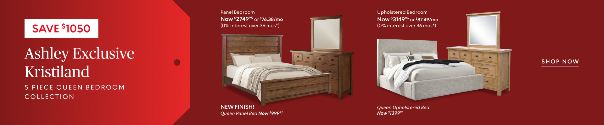 Save $1,050 on Kristiland five-piece queen bedroom sets, from $2,749.95.