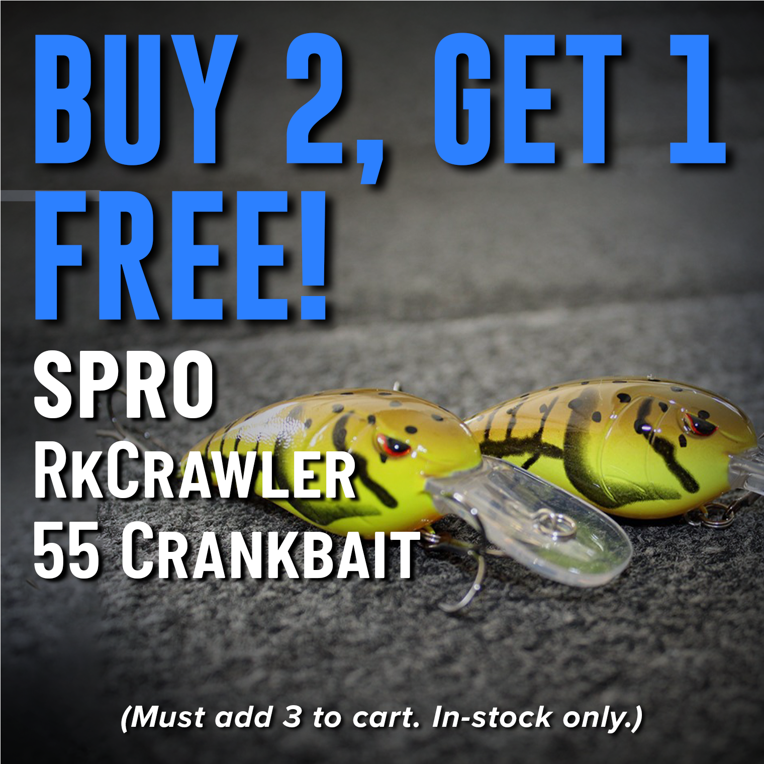 Buy 2, Get 1 Free! SPRO RkCrawler 55 Crankbait (Must add 3 to cart. In-stock only.)