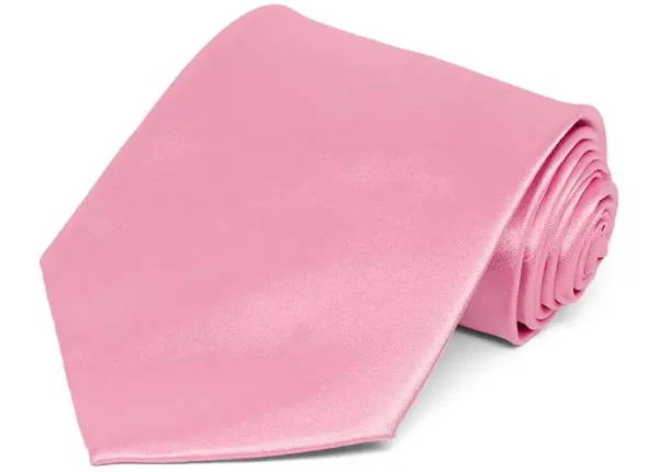 Bright Pink Solid Color Necktie