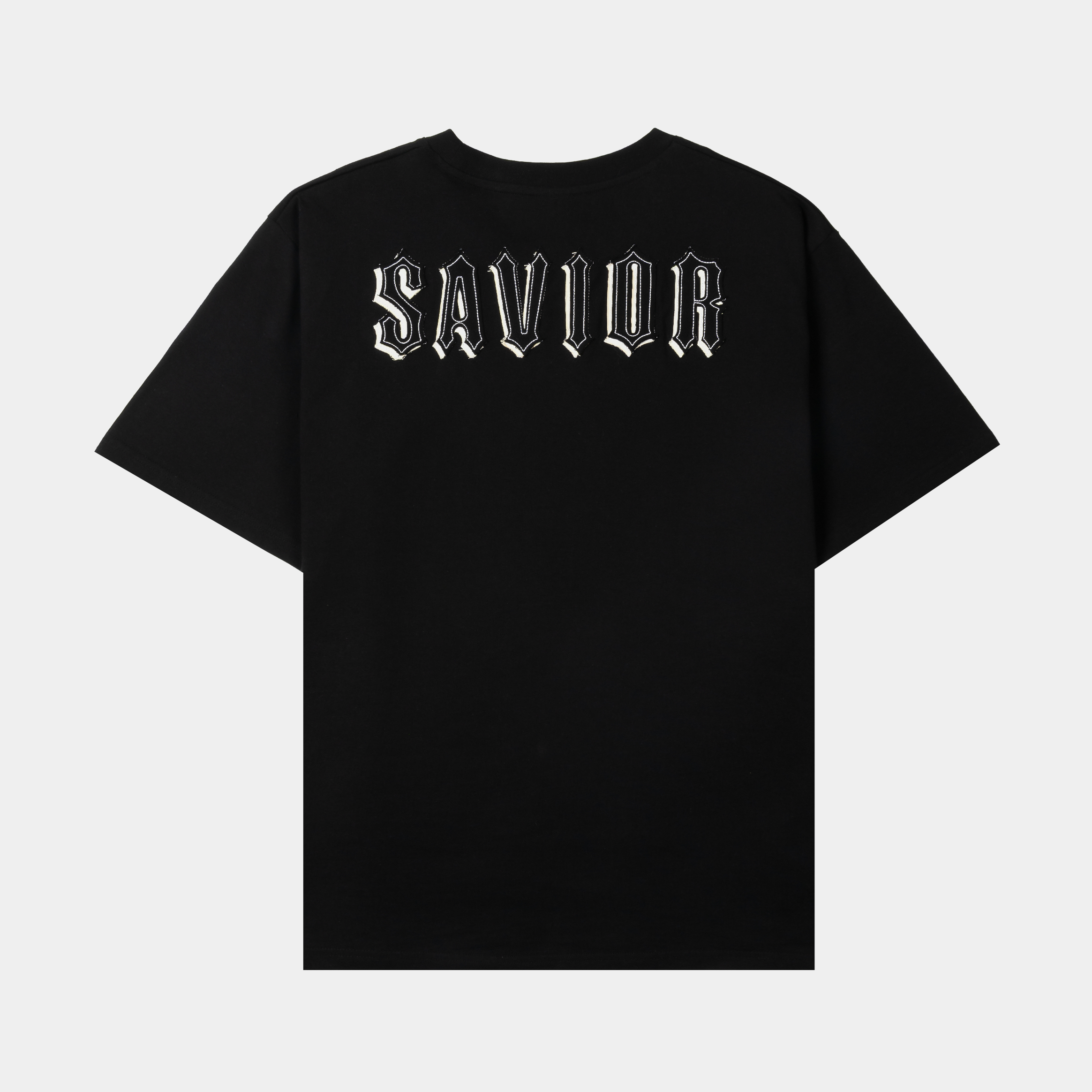 Black t-shirt featuring a graphic of a famous painting.