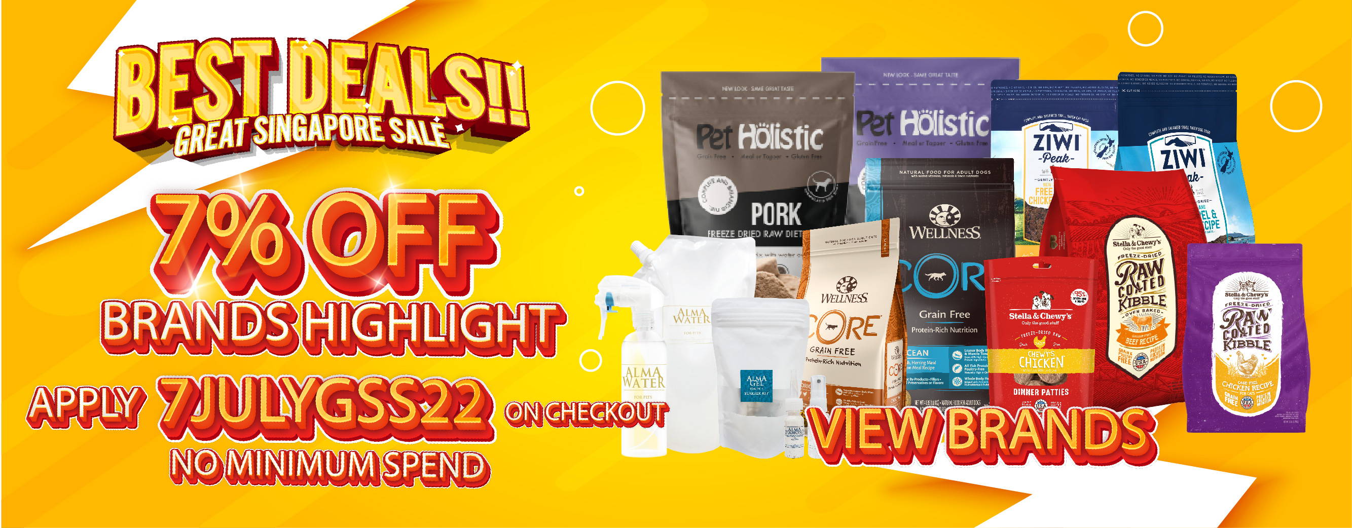 7% OFF selected premium brands highlight exclusively on our online pet shop.