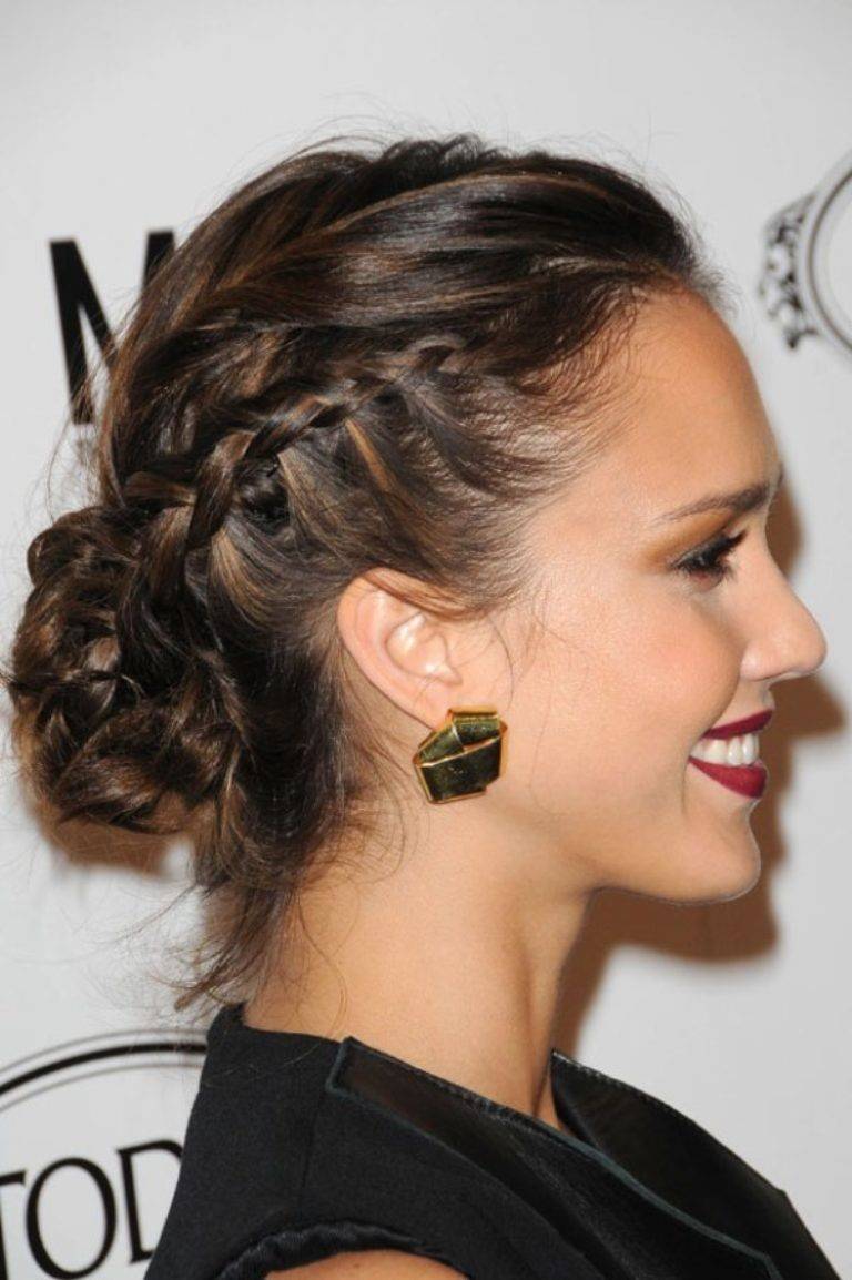 Jessica Alba Braid Bun Updo