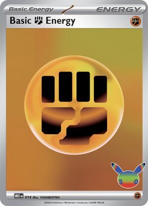 A futuristic fighting energy card from the Pokémon TCG's 30th Celebration expansion.
