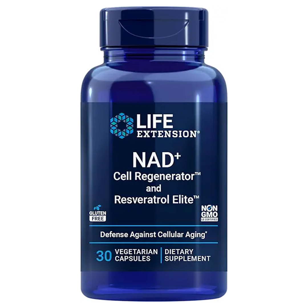 Blue bottle of supplements with white and silver text.