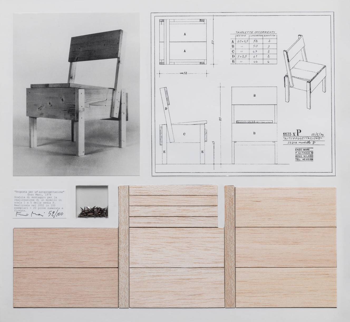 Enzo Mari Furniture Design: Simple Materials & Function