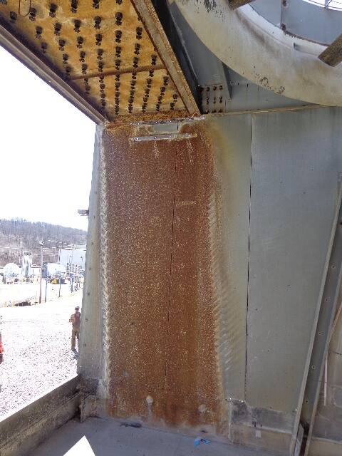 Cooling Tower Steel Component Rusted and needing Repair Before Image