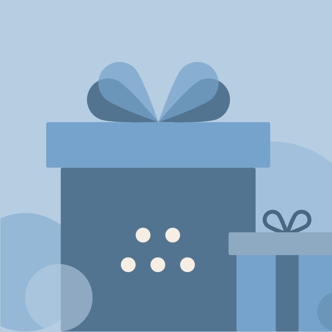 Illustrated gift boxes decorated with bows and a Misen logo, implying these items make great gifts.
