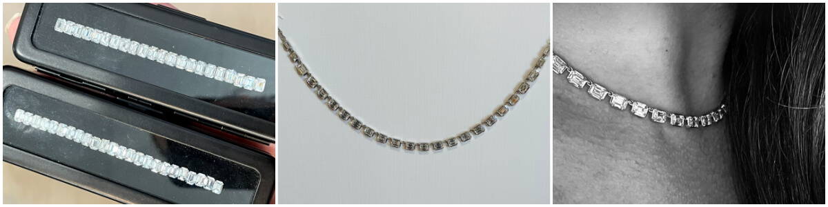 custom emerald cut diamond necklace