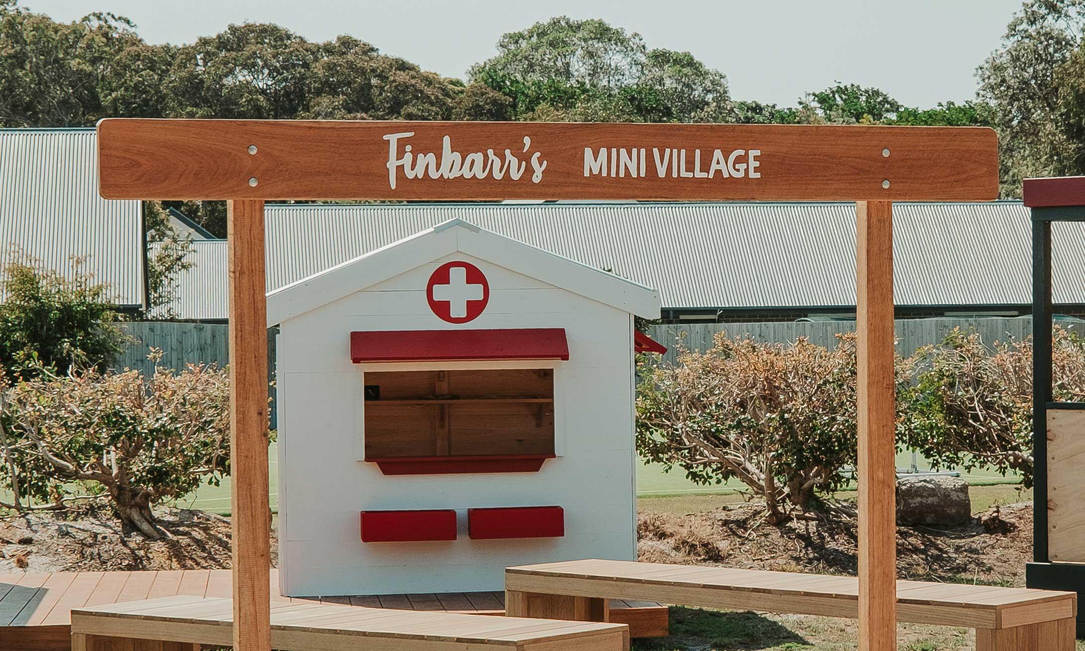 A personalised welcome entry sign for a learning cubby house village, welcome, entry signage