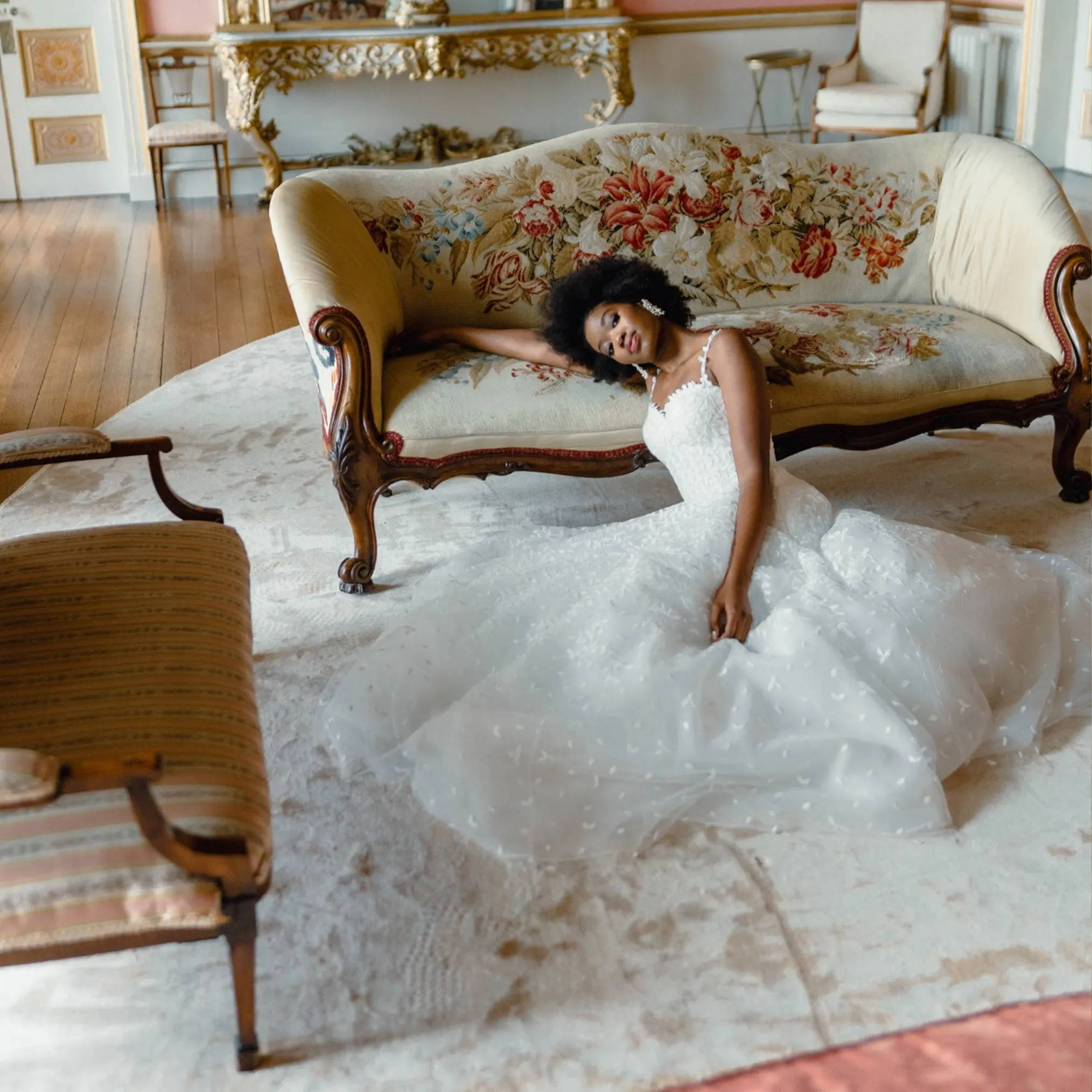 Modern wedding dress modern classic luxury wedding venue by Caroline Castigliano