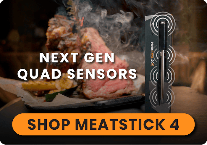 MeatStick 4: Next Gen Quad Sensors Wireless Meat Thermometer for grilling and smoking American BBQ