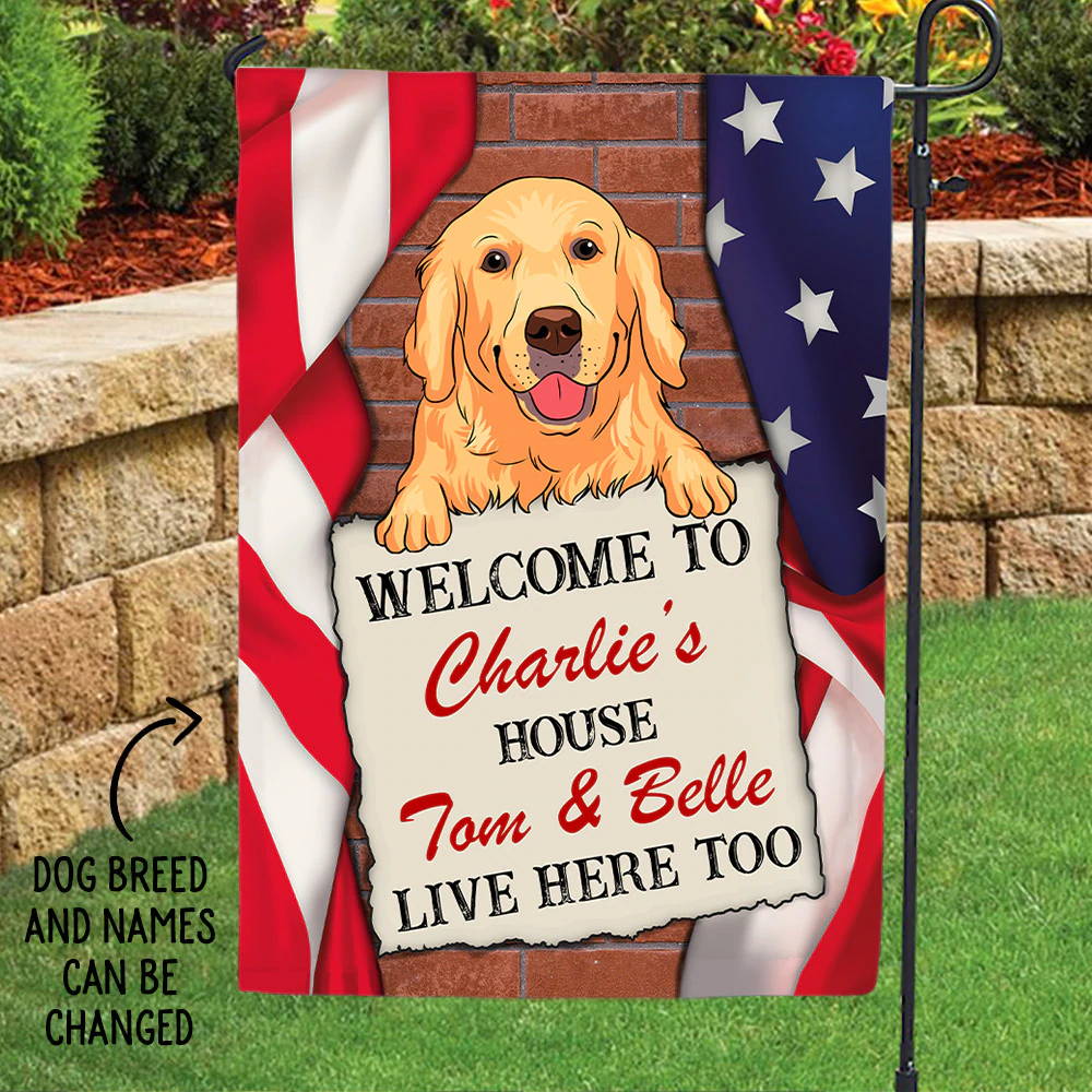 WELCOME TO DOG HOUSE - PERSONALIZED CUSTOM GARDEN FLAG