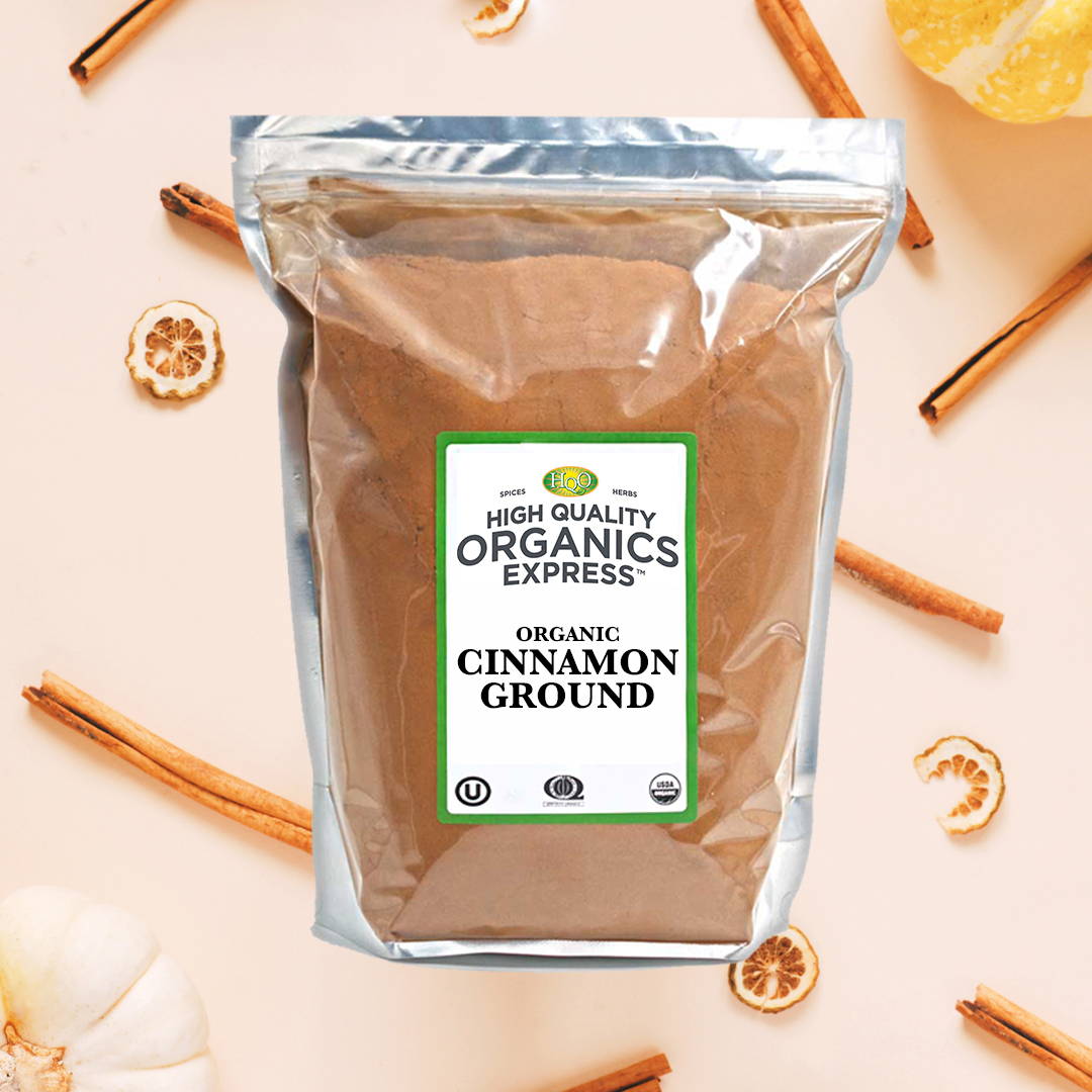 High Quality Organics Express ground cinnamon bag