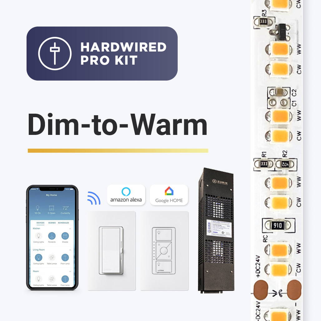Dim to Warm LED strip Light Hardwired LED Strip Light Kit