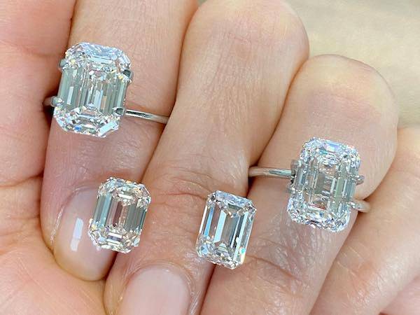 emerald cut diamonds of different sizes