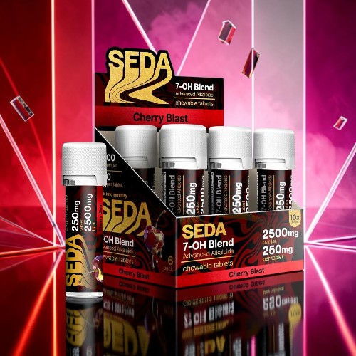 Seda 7-OH Blend products displayed in a vibrant, colorful background.