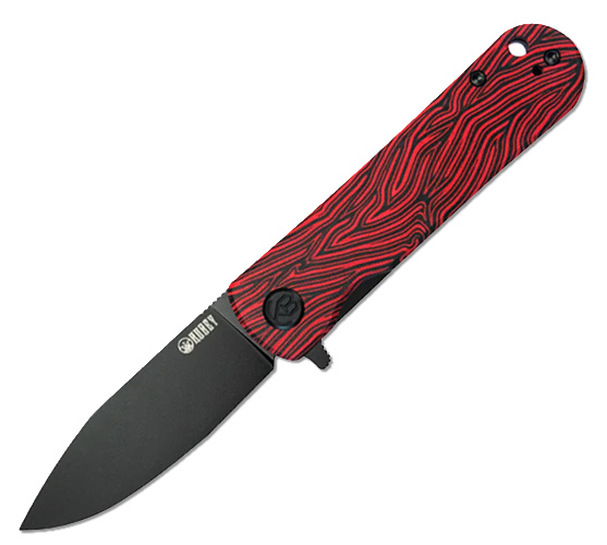 Kubey NEO Folding Knife in Black and Red G-10 GMascus
