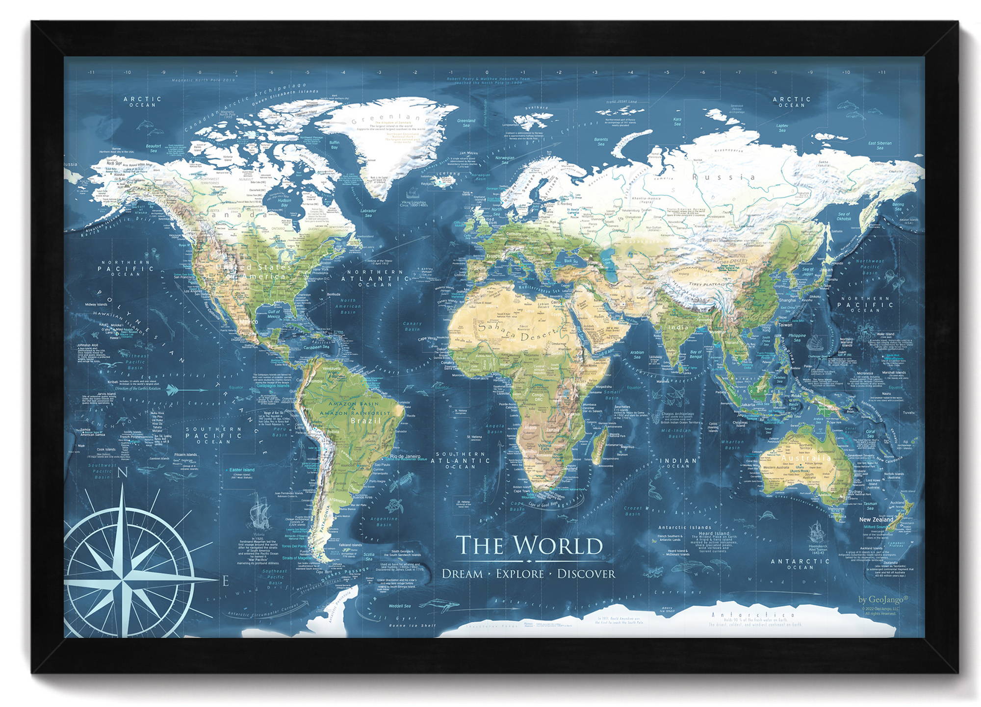 World push pin travel map