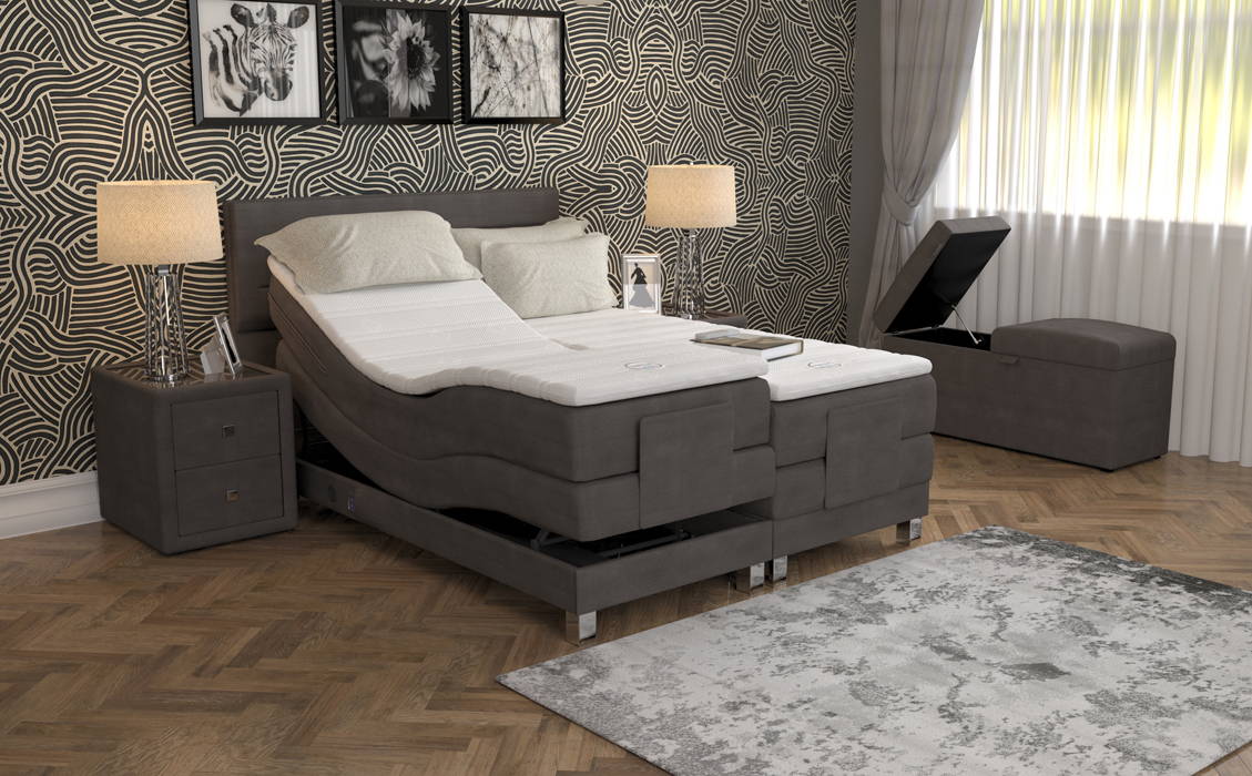 Tech Motion Plus Adjustable Divan Bed Set in Graphite