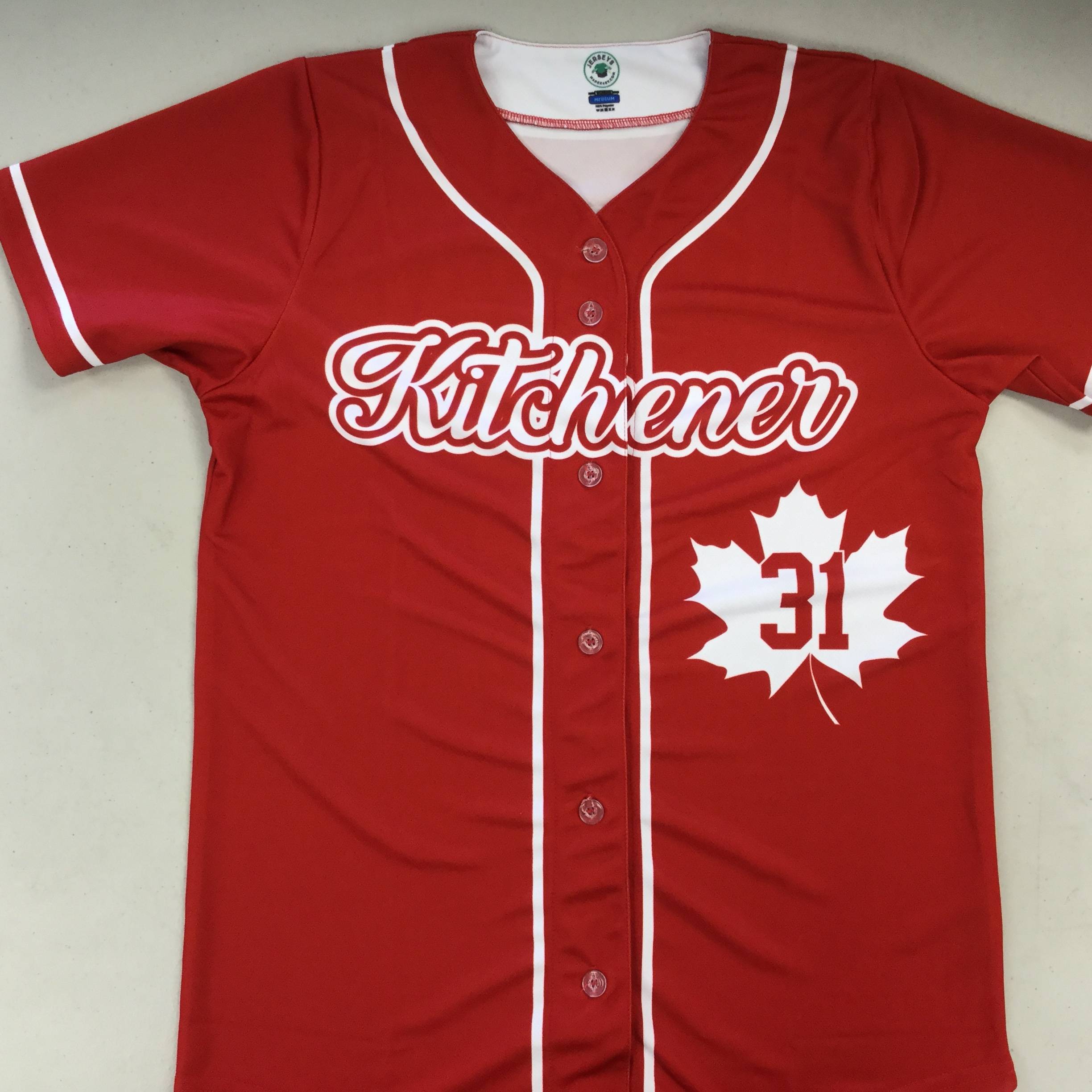 Example Custom Sublimated Baseball Jersey Full Button