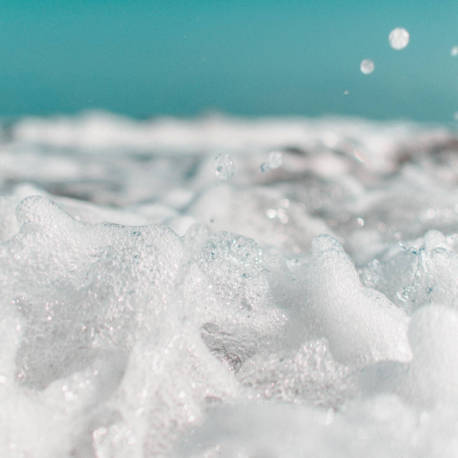 Bubbles splashing in a bath.