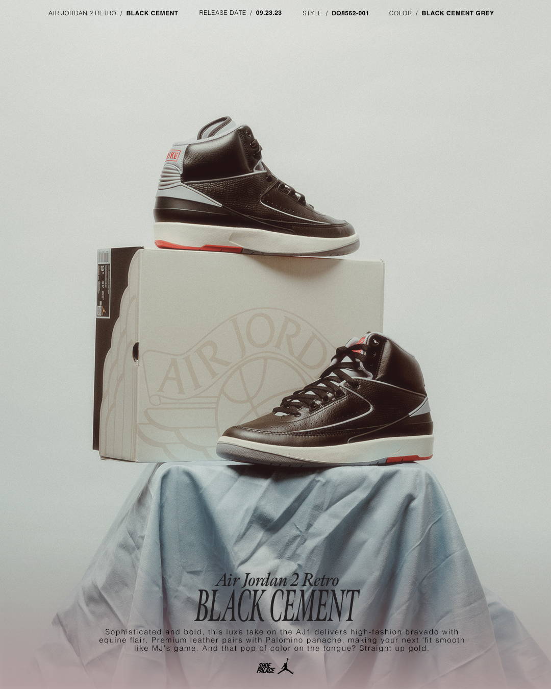  Air Jordan 2 black cement 