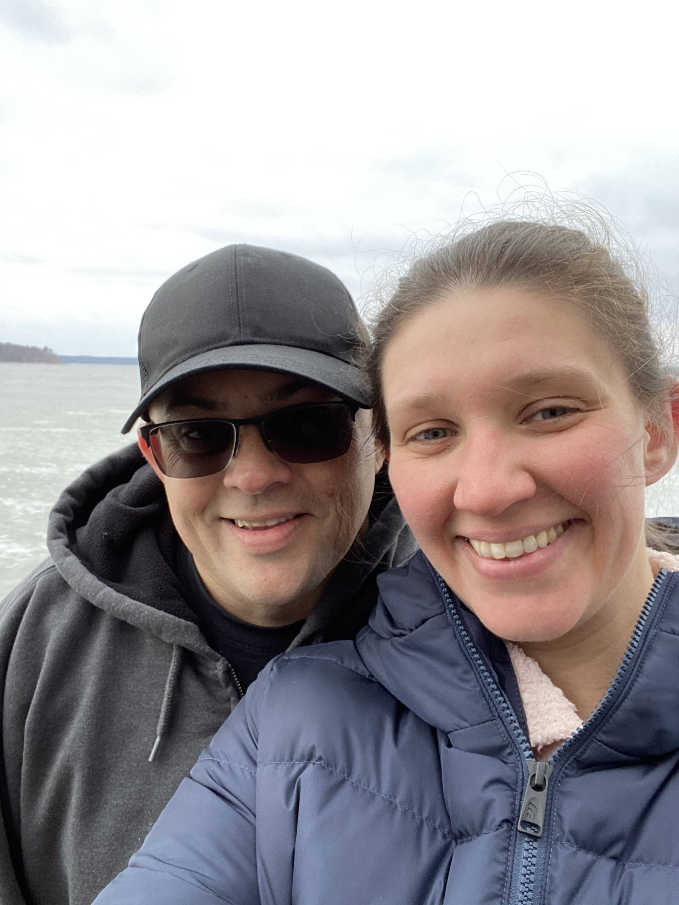 Henne Engagement Ring Couple Jeffrey & Danielle Overlooking the Water at Pymatuning