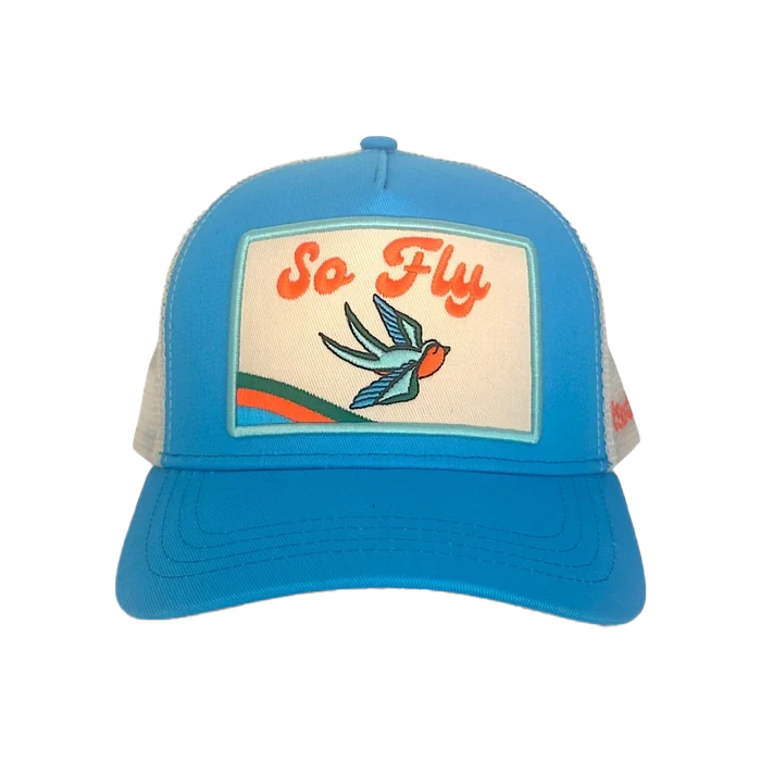 A blue cap with 
