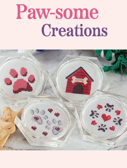 Paw-some creations. Image: Pet-themed needlework.