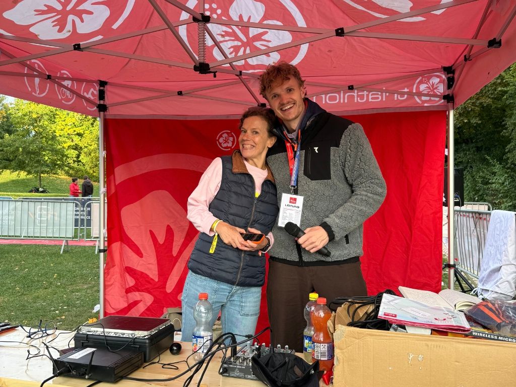 DJ mARTi und Moderator Tim beim triathlon.de Cup in Königsbrunn.