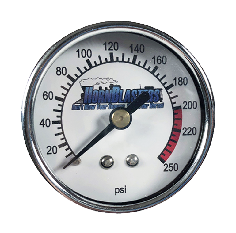 HornBlasters 250 PSI Single Needle Air Pressure Gauge