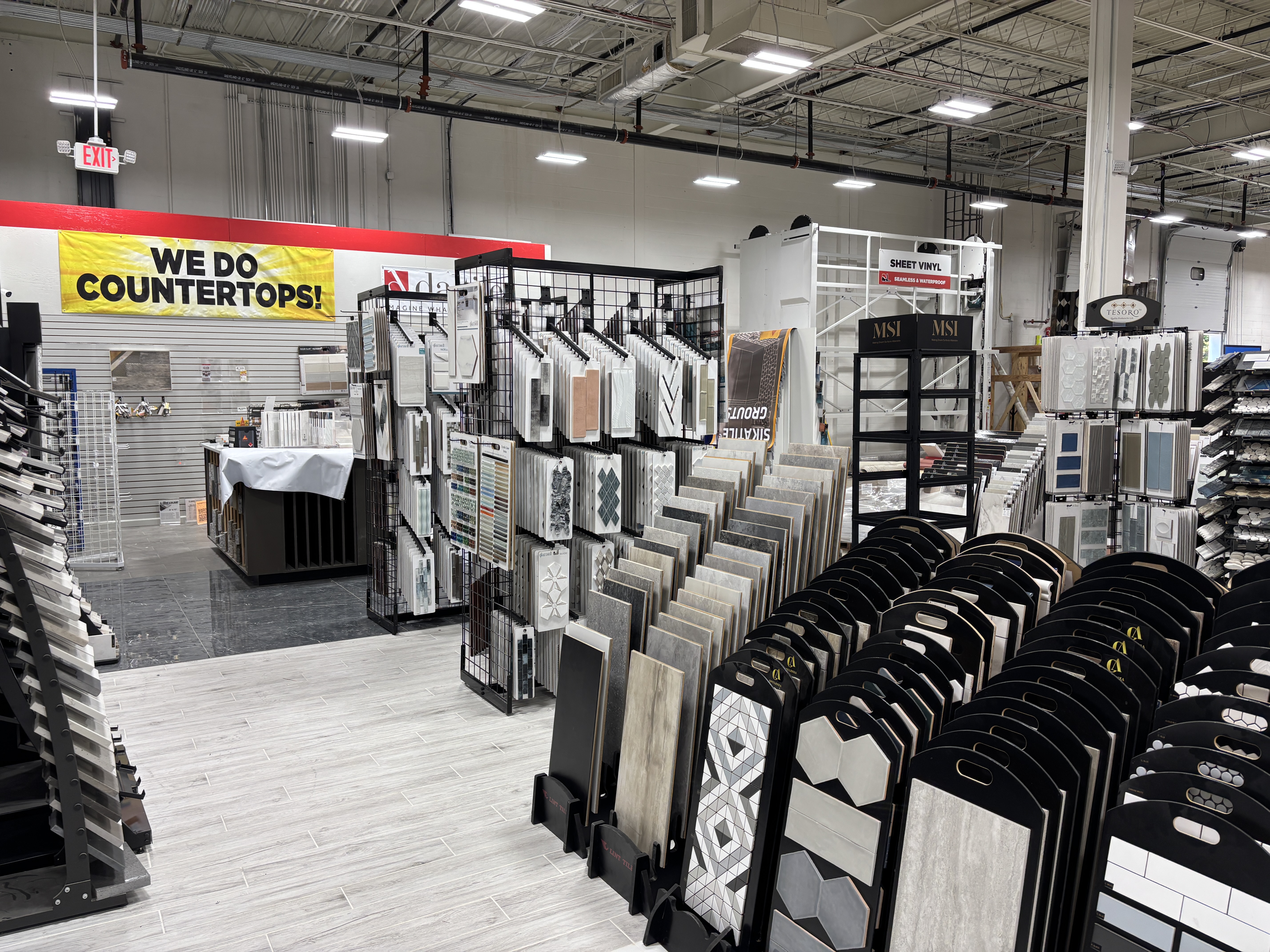 Countertop selection at Lomax Carpet & Floors in Whitehall, PA