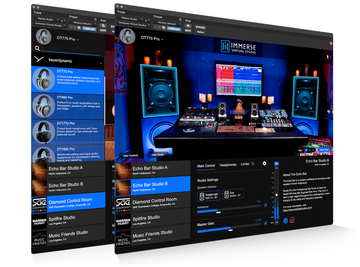 Immerse Virtual Studio | All Access, Personalized Spatial Monitoring Plugin  for any DAW – Embody