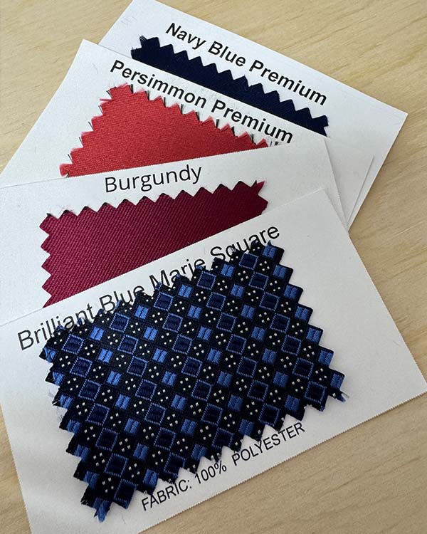 Variety of necktie color swatches