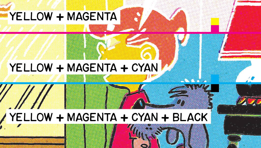 Example of CMYK color layers - Dennis the Menace